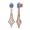 Image 2 : 10.47 ctw Tanzanite & Diamond Earrings 18K Rose Gold - REF-654W5H