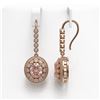 Image 2 : 7.85 ctw Morganite & Diamond Victorian Earrings 14K Rose Gold - REF-317H5R