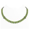 Image 1 : 58.69 ctw Peridot & Diamond Necklace 14K White Gold - REF-581W8H
