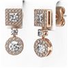 Image 3 : 1.72 ctw Princess Cut Diamond Designer Earrings 18K Rose Gold - REF-194M3G