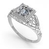 Image 2 : 1.0 ctw VS/SI Princess Diamond Engagment Ring Art Deco 18k White Gold - REF-322W5H