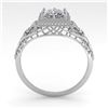 Image 3 : 1.0 ctw VS/SI Princess Diamond Engagment Ring Art Deco 18k White Gold - REF-322W5H