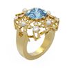 Image 1 : 4.96 ctw Aquamarine & Diamond Ring 18K Yellow Gold - REF-254Y5X