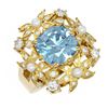 Image 3 : 4.96 ctw Aquamarine & Diamond Ring 18K Yellow Gold - REF-254Y5X