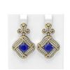 Image 1 : 7.51 ctw Sapphire & Diamond Earrings 18K Yellow Gold - REF-294H4R