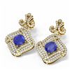 Image 3 : 7.51 ctw Sapphire & Diamond Earrings 18K Yellow Gold - REF-294H4R