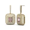 Image 2 : 14.67 ctw Morganite & Diamond Earrings 18K Yellow Gold - REF-781Y8X