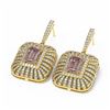 Image 3 : 14.67 ctw Morganite & Diamond Earrings 18K Yellow Gold - REF-781Y8X