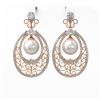 Image 2 : 6.5 ctw Mixed Cut Diamond with Pearl Earrings 18K Rose Gold - REF-783A3N
