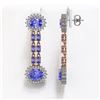 Image 2 : 11.94 ctw Tanzanite & Diamond Earrings 14K Rose Gold - REF-236H4R