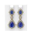 Image 1 : 10.08 ctw Tanzanite & Diamond Earrings 18K Yellow Gold - REF-463Y6X