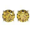 Image 1 : 2.57 ctw Certified Intense Yellow Diamond Stud Earrings 10k Yellow Gold - REF-349K8Y