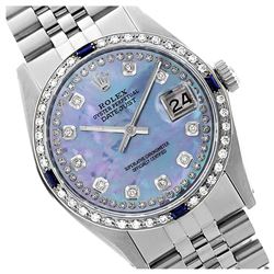 Rolex Ladies Stainless Steel, Diam Dial & Diam/Sapphire Bezel, Sapphire Crystal - REF-434N6A