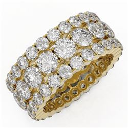 8.2 ctw Diamond Designer Eternity Ring 18K Yellow Gold - REF-718H5R