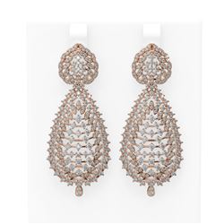 6.23 ctw Diamond Earrings 18K Rose Gold - REF-474W4H