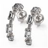 Image 1 : 3.5 ctw Emerald Cut Diamond Designer Earrings 18K White Gold - REF-639M8G