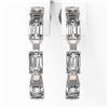 Image 2 : 3.5 ctw Emerald Cut Diamond Designer Earrings 18K White Gold - REF-639M8G