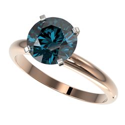 2.50 ctw Certified Intense Blue Diamond Engagment Ring 10k Rose Gold - REF-472F5M