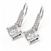 Image 3 : 1.64 ctw Princess Diamond Earrings 18K White Gold - REF-272M2G