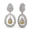 Image 2 : 3 ctw Diamond & Pearl Earrings 18K White Gold - REF-367K6Y