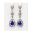 Image 1 : 11.87 ctw Sapphire & Diamond Earrings 18K Rose Gold - REF-509H3R