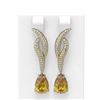 Image 1 : 5.27 ctw Canary Citrine & Diamond Earrings 18K Yellow Gold - REF-147K5Y