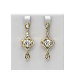 3.83 ctw Diamond Earrings 18K Yellow Gold - REF-830G5W
