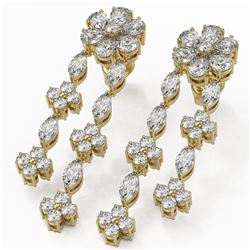 6 ctw Pear & Marquise Diamond Earrings 18K Yellow Gold - REF-695Y6X