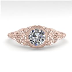 0.50 ctw VS/SI Diamond Engagment Ring Art Deco 18k Rose Gold - REF-104N8F