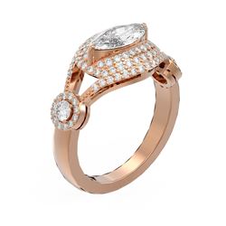 2.11 ctw Marquise Diamond Ring 18K Rose Gold - REF-498R8K