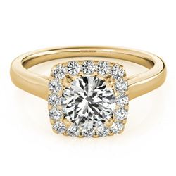1.37 ctw Certified VS/SI Diamond Halo Ring 18k Yellow Gold - REF-295X3A