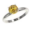 Image 2 : 1.25 ctw Certified Intense Yellow Diamond Solitaire Ring 10k White Gold - REF-184N3F