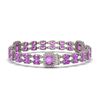 Image 2 : 14.81 ctw Amethyst & Diamond Bracelet 14K White Gold - REF-232H2R