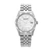 Image 2 : Rolex Men's Stainless Steel, QuickSet, Arabic Dial with Pyrimid Diam Bezel  - REF-509T6K