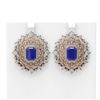 Image 1 : 18.43 ctw Sapphire & Diamond Earrings 18K Rose Gold - REF-890W9H