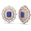 Image 2 : 18.43 ctw Sapphire & Diamond Earrings 18K Rose Gold - REF-890W9H