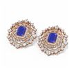 Image 3 : 18.43 ctw Sapphire & Diamond Earrings 18K Rose Gold - REF-890W9H