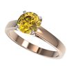Image 1 : 1.50 ctw Certified Intense Yellow Diamond Solitaire Ring 10k Rose Gold - REF-233X2A