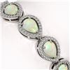 Image 3 : 13.19 ctw Opal & Diamond Micro Pave Halo Bracelet 10k White Gold - REF-301H5R