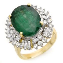 11.75 ctw Emerald & Diamond Ring 14k Yellow Gold - REF-246F4M