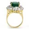 Image 2 : 11.75 ctw Emerald & Diamond Ring 14k Yellow Gold - REF-246F4M