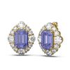 Image 2 : 13.62 ctw Tanzanite & Diamond Earrings 18K Yellow Gold - REF-881A8N