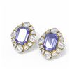 Image 3 : 13.62 ctw Tanzanite & Diamond Earrings 18K Yellow Gold - REF-881A8N