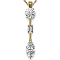 1.75 ctw Marquise Cut Diamond Necklace 18K Yellow Gold - REF-386X2A