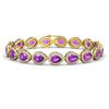 Image 1 : 16.76 ctw Amethyst & Diamond Micro Pave Halo Bracelet 10k Yellow Gold - REF-318A2N