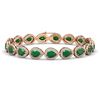 Image 1 : 21.69 ctw Emerald & Diamond Micro Pave Halo Bracelet 10k Rose Gold - REF-336K4Y