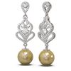Image 2 : 1.91 ctw Diamond & Pearl Earrings 18K White Gold - REF-230K2Y