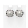 Image 1 : 2.07 ctw Diamond & Pearl Earrings 18K White Gold - REF-224W2H