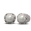 Image 2 : 2.07 ctw Diamond & Pearl Earrings 18K White Gold - REF-224W2H