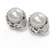 Image 3 : 2.07 ctw Diamond & Pearl Earrings 18K White Gold - REF-224W2H